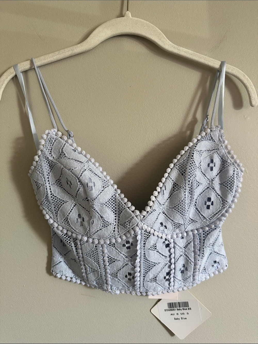 NWT Baby Blue Lace Bralette Cami Top - Picture 6 of 8